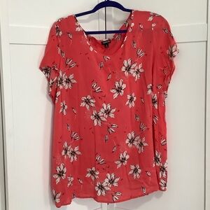 Torrid Coral Floral Blouse